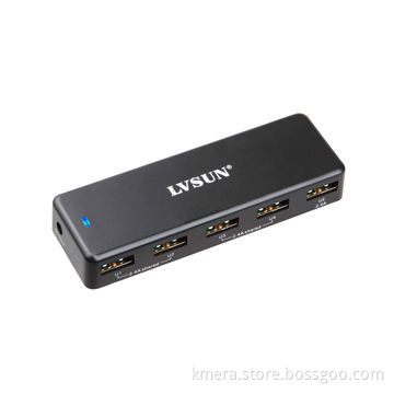 36W Portable Mobile Phone Charger, w/5 Independent USB Ports/Charge 5 iPhone or 3 iPad SimultaneousNew